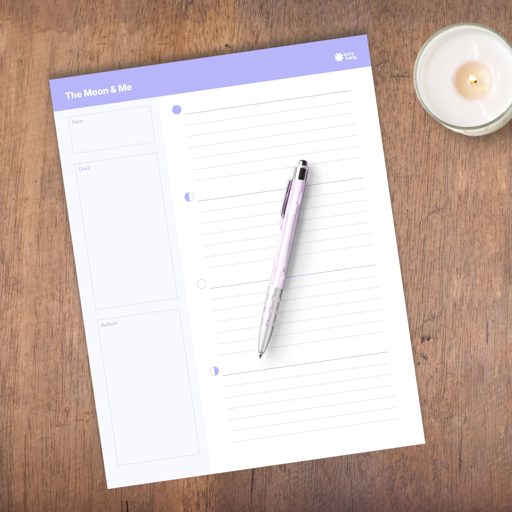 Moon Goal-Setting & Reflection Notepad
